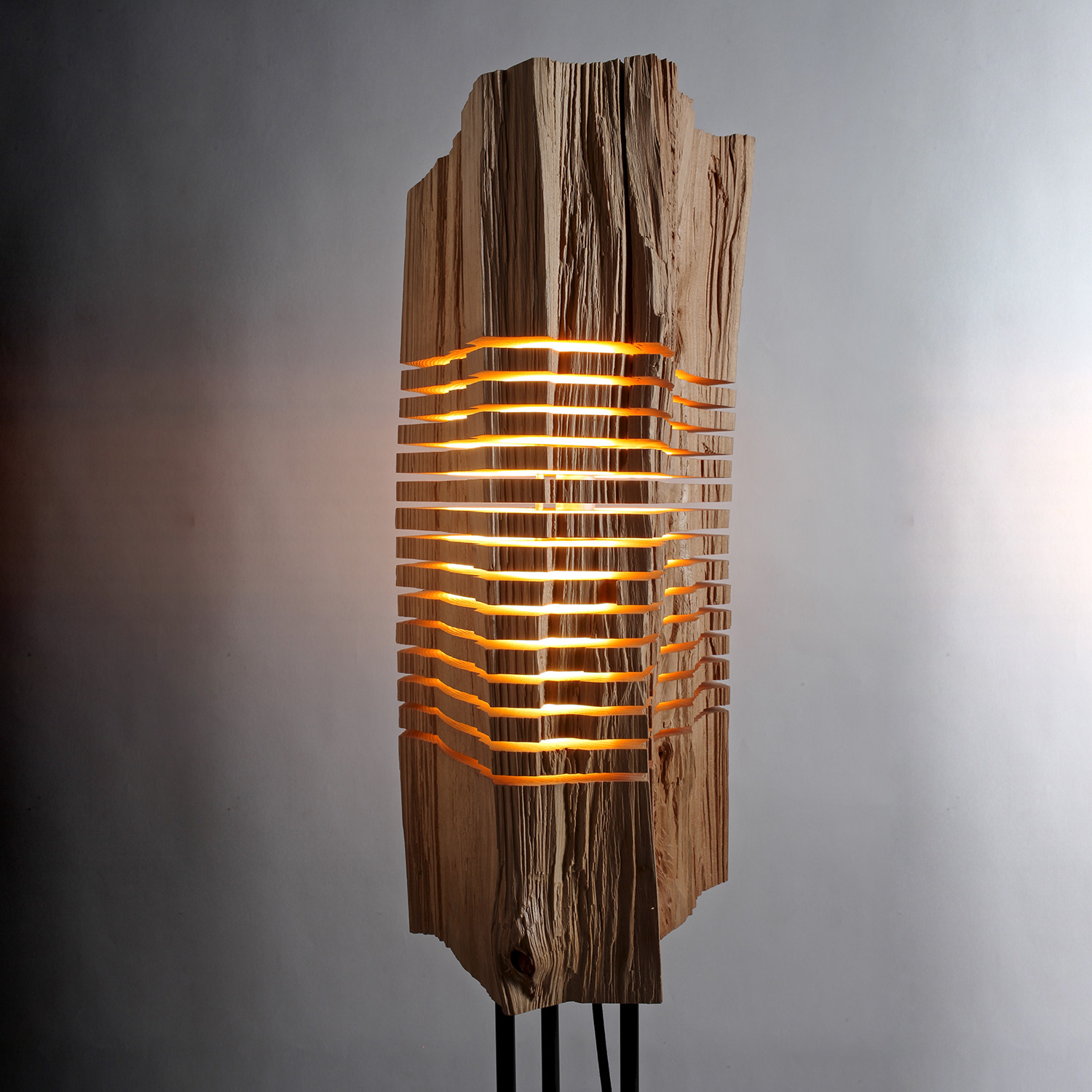 Reclaimed Wood Light Sculpture // Large Floor - Split ...